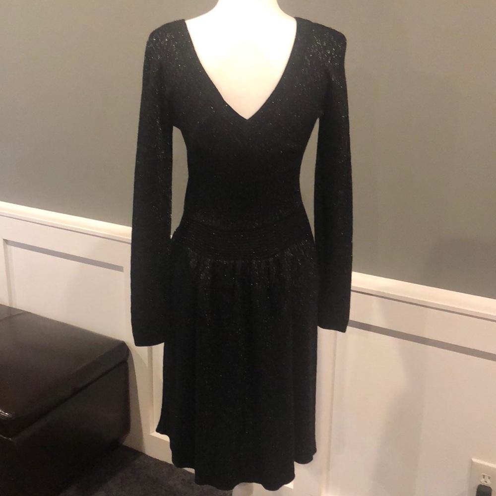 Sandro black dress scoop neck with V neck back - Picture 2 of 5